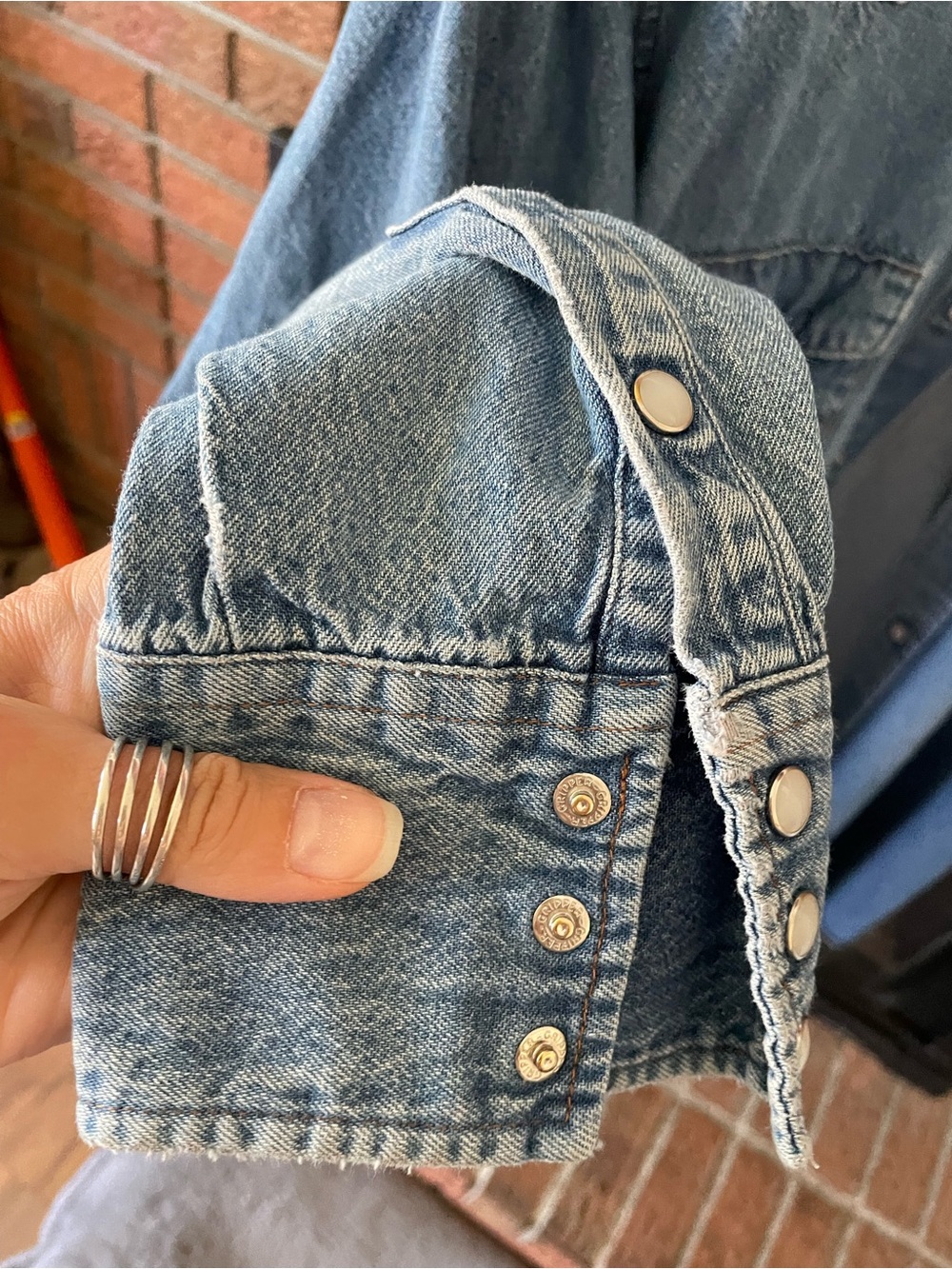 Vintage Wrangler Denim Shirt Jacket with Snap Front - Picture 4 of 7